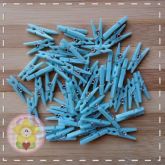 Mini prendedores de plástico cor azul - Clipes - Artesanato