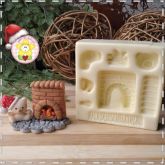 AB395 - Mini lareira e ursinho - Coleção Natal