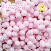 Pompom 1cm - Cor rosa candy - 20 unidades