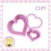 C289 - Cortador Kit coração - 8 pçs - 3cm/4cm/5cm/6cm/7cm/8cm/9cm/10cm
