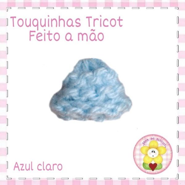 *Touquinha mini - azul claro - Tricot feito a mão