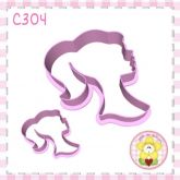 C304 - Silhueta Barbie - 3,5 e 6,0cm- Kit 2 peças