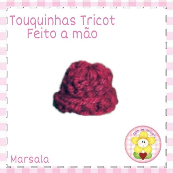 *Touquinha mini - Marsala - Tricot feito a mão