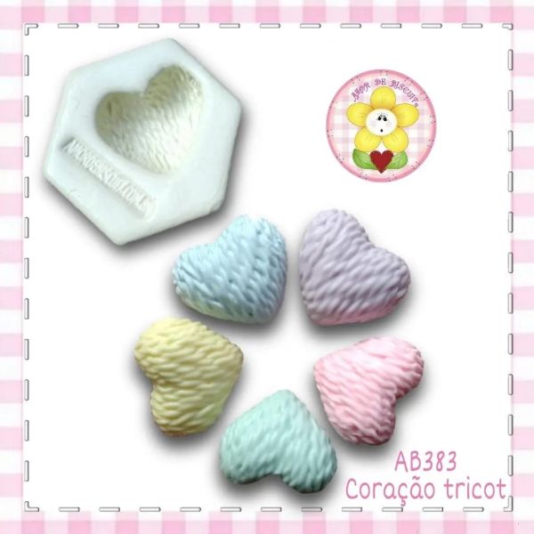 AB383 - Coração tricot - Coleção corações